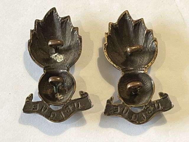 43) Original WW2 Era Royal Engineers Officers Bronze Collar Dog Pair — image 2