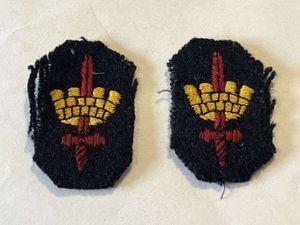 49) Excellent Original WW2 London District Cloth Insignia Pair