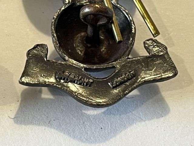 31) Original WW2 Era Royal Engineers Officers Bronze Collar Badge Pair By J.R.Gaunt Badge — image 2