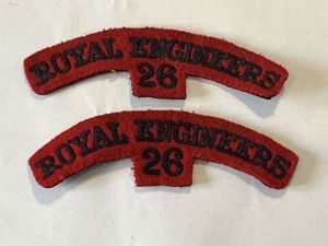 28) Excellent Original WW2? Royal Engineers 26th Rgt Cloth Shoulder …