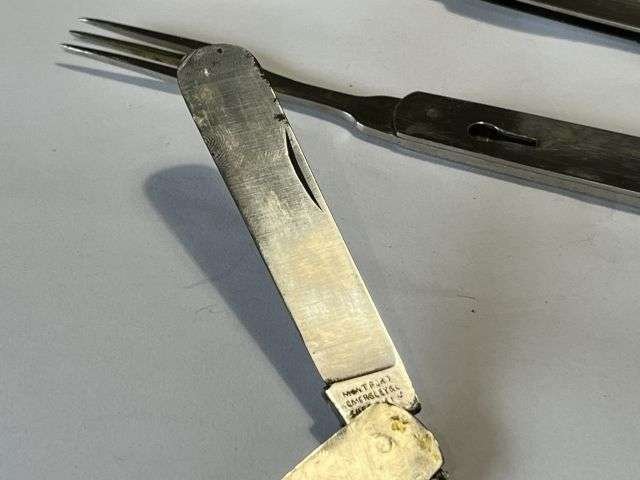 17) Original Near Mint WW1 Pattern Officers Private Purchase Folding Cutlery Set Made 1920s — image 6