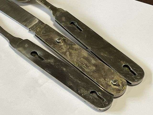 17) Original Near Mint WW1 Pattern Officers Private Purchase Folding Cutlery Set Made 1920s — image 7