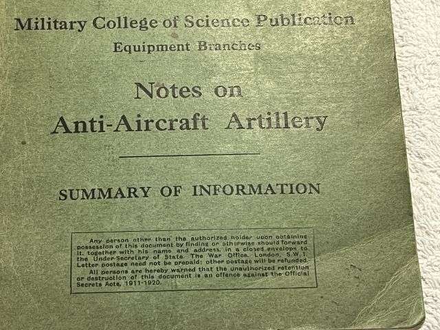 8) Good Original WW2 British Military College of Science Publication, Equipment Branches Notes on Anti-Aircraft Artillery 1944 — image 7