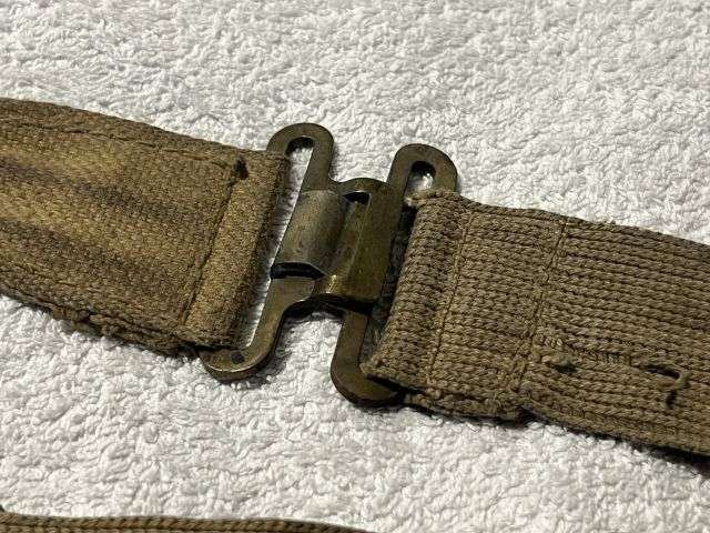 2) Excellent Original WW2 British Respirator Haversack Waist belt — image 8