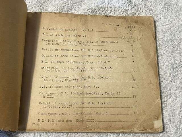 6) Tatty Original Inter-War British Army Booklet Data Relating To Gun Howitzer & French Mortar Equipment In The Field 1928 — image 10