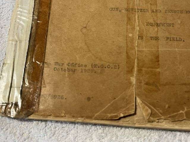 6) Tatty Original Inter-War British Army Booklet Data Relating To Gun Howitzer & French Mortar Equipment In The Field 1928 — image 11