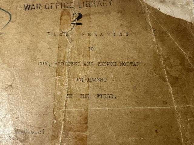 6) Tatty Original Inter-War British Army Booklet Data Relating To Gun Howitzer & French Mortar Equipment In The Field 1928 — image 12