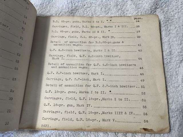 6) Tatty Original Inter-War British Army Booklet Data Relating To Gun Howitzer & French Mortar Equipment In The Field 1928 — image 6