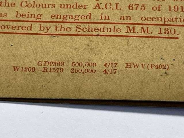 112) Interesting Original WW1 Army Reserve Scheduled Occupation Certificate Liverpool 1917 — image 7