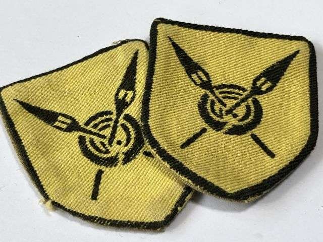 105) Excellent Original WW2 82nd West African Division Printed Cloth Insignia Pair — image 2