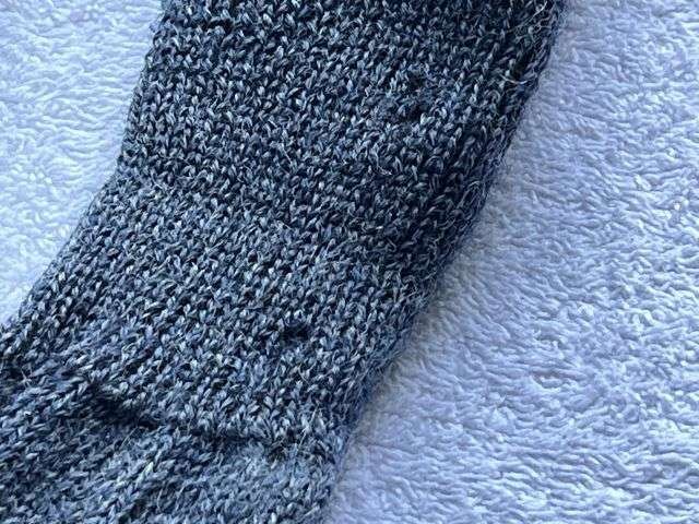 72) Original WW2 Pattern RAF Issue Airman's Blue/Grey Woolen Socks Dated 1949 Some Damage — image 7