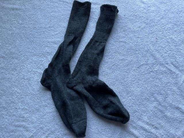 72) Original WW2 Pattern RAF Issue Airman's Blue/Grey Woolen Socks Dated 1949 Some Damage — image 8