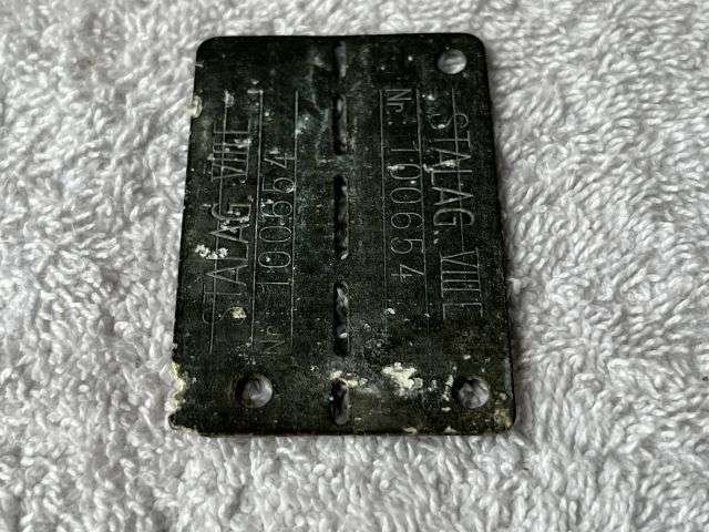 58) Nice Original Wartime German Dog Tag For Allied POWs Nr 100654 Stalag VIII E & Other — image 7