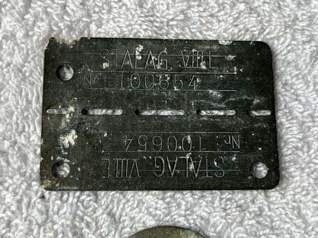 58) Nice Original Wartime German Dog Tag For Allied POWs Nr 100654 Stalag VIII E & Other — image 8
