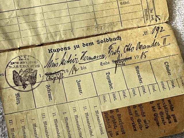 28) Tatty Well Used Original WW1 German Army Soldbuch 1914 — image 4