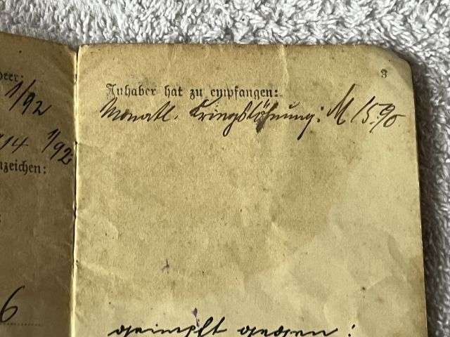 28) Tatty Well Used Original WW1 German Army Soldbuch 1914 — image 7