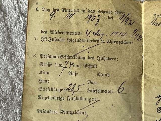 28) Tatty Well Used Original WW1 German Army Soldbuch 1914 — image 9