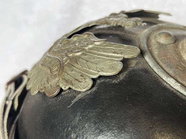 18) Lovely Original WW1 Imperial German Army Infantry Mans Leather Pickelhaube — image 13