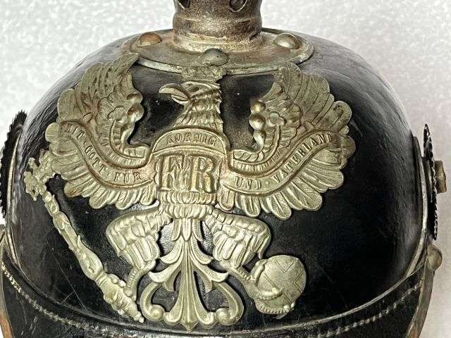 18) Lovely Original WW1 Imperial German Army Infantry Mans Leather Pickelhaube — image 17