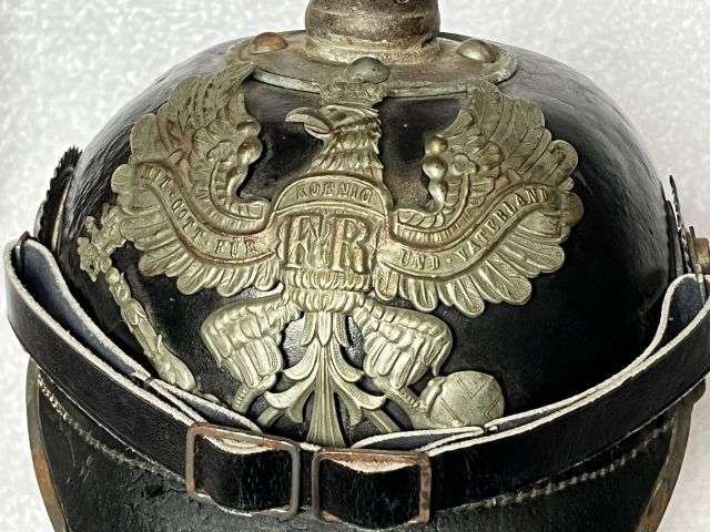 18) Lovely Original WW1 Imperial German Army Infantry Mans Leather Pickelhaube — image 19