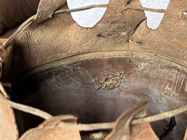 18) Lovely Original WW1 Imperial German Army Infantry Mans Leather Pickelhaube — image 2