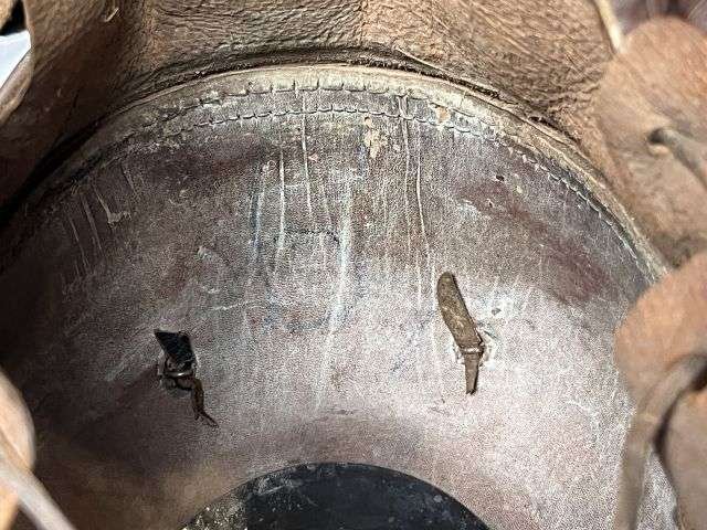 18) Lovely Original WW1 Imperial German Army Infantry Mans Leather Pickelhaube — image 3