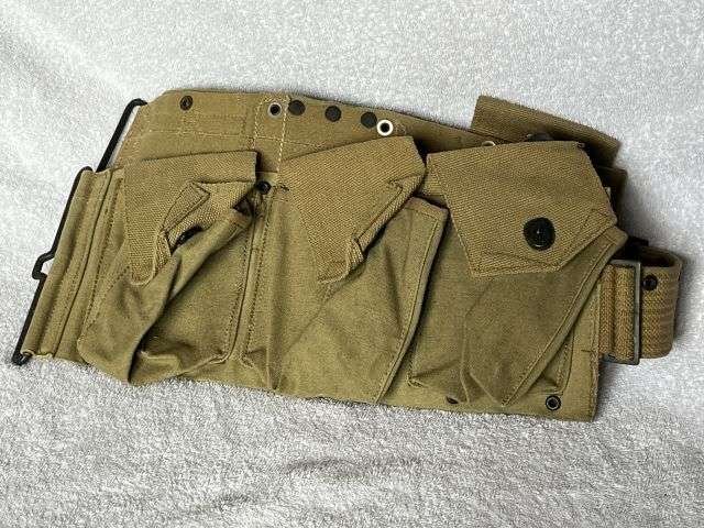 7) Mint Unissued WW1 US Army BAR Mag Pouch Belt With Butt Cup Dated 1918 — image 6