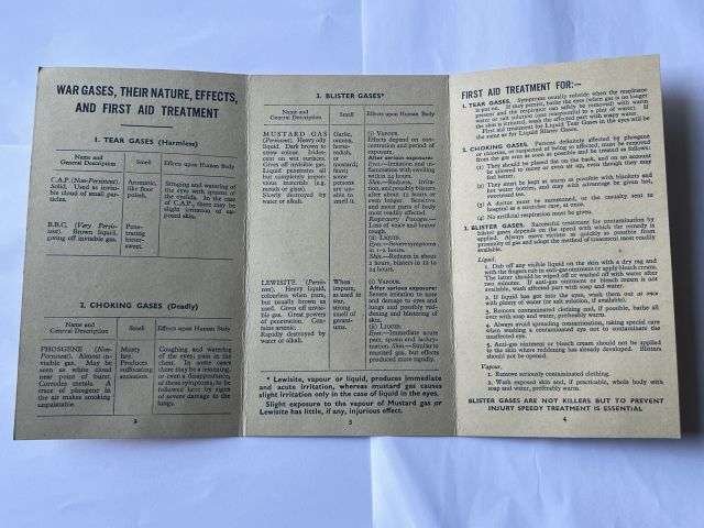 145) Nice Original WW2 British Chart of War gasses Dated June 1944 — image 3