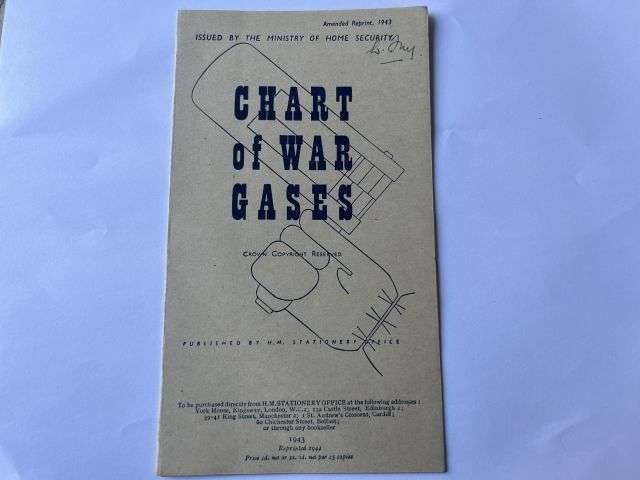 145) Nice Original WW2 British Chart of War gasses Dated June 1944 — image 7