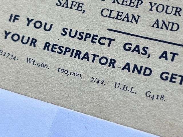 149) Nice Original WW2 British Chart of War gasses Dated July 1942 — image 2