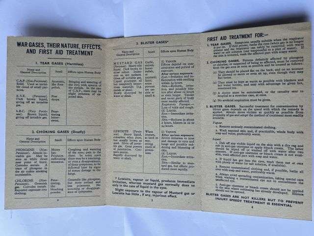 149) Nice Original WW2 British Chart of War gasses Dated July 1942 — image 4