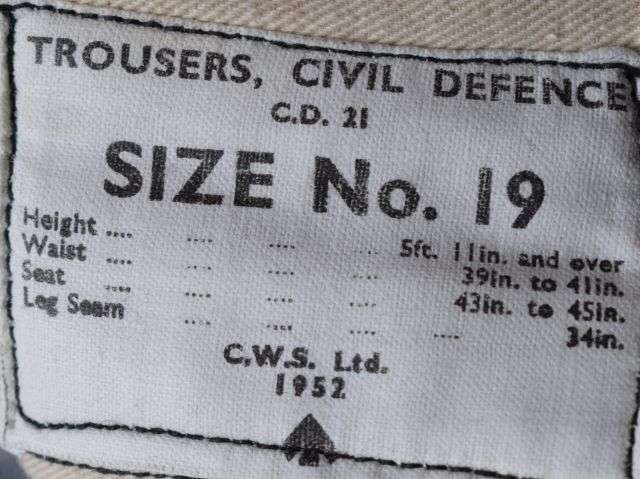 35) Excellent Original WW2 Pattern British Civil Defence/ARP BD Trousers Dated 1952 In A Big Size 19 — image 4