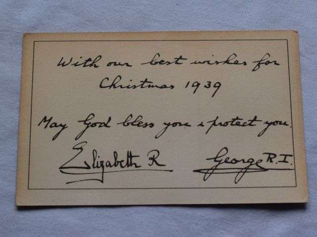 12) Original WW2 Best Wishes Post Card From The King & Queen to The BEF Christmas 1939 — image 2