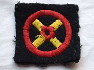 66) Original WW2 Era Woven British Western Command Cloth Badge