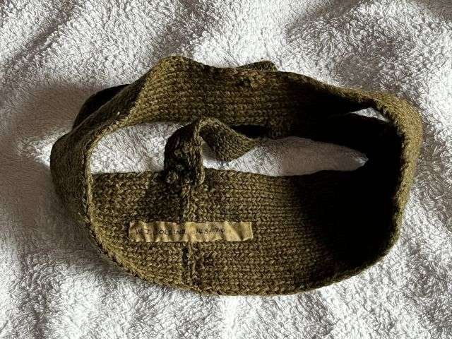 91) Original WW1 Era British Army Knitted Woollen Cap Comforter Worn Under Steel Helmet — image 2