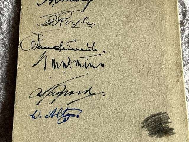 96) Original WW2 39th Cheshire Batt Home Guard Annual Dinner Menu 1944 Covered in Signatures — image 2