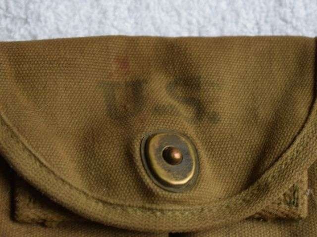 43) Nice Original WW2 US Army Twin Mag Belt Pouch Dated 1943 — image 6