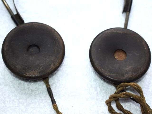 2) Nice Original 1930s-WW2 German Military Telefunken Head Set Receivers — image 3