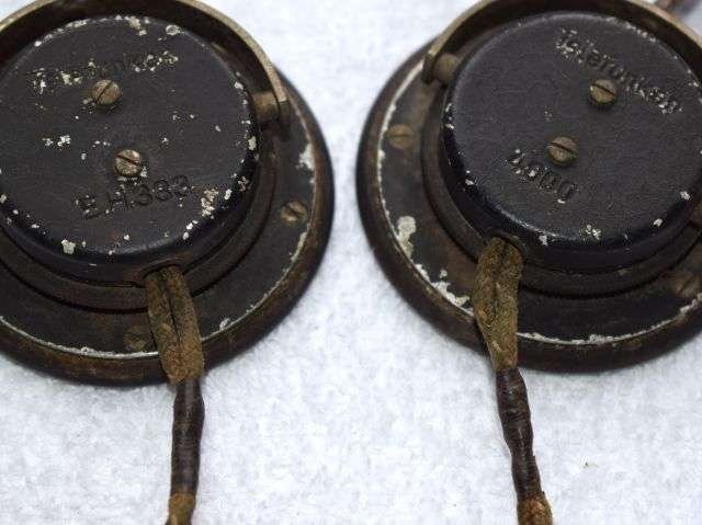 2) Nice Original 1930s-WW2 German Military Telefunken Head Set Receivers — image 4