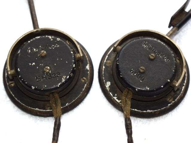 2) Nice Original 1930s-WW2 German Military Telefunken Head Set Receivers — image 8