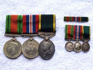 3) Excellent WW2 British Court Mounted Medal Group Defence Medal, …