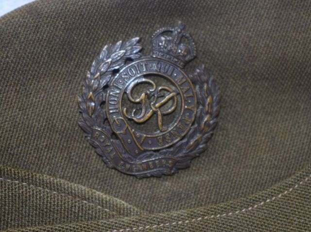 67) Excellent Original WW2 British Army Royal Engineers Officers Field Service Cap — image 2