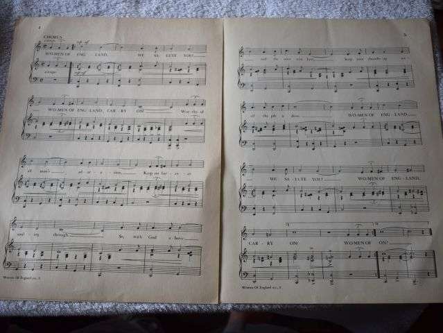 66) Original WW2 Patriotic Music Sheets A Tribute From The USA, Women of England Carry On! — image 4