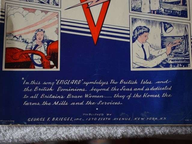 66) Original WW2 Patriotic Music Sheets A Tribute From The USA, Women of England Carry On! — image 7