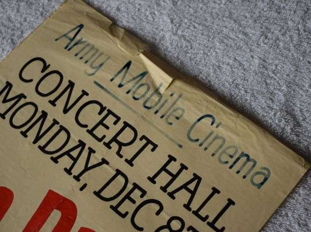 71) Large Original WW2 Army Mobile Cinema Poster Monday Dec 8th, Tin Pan Alley with Alice Faye — image 2