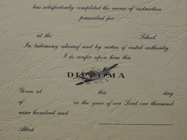 58) Excellent Original Unissued WW2 US Army Air Force Instruction Course Diploma — image 4