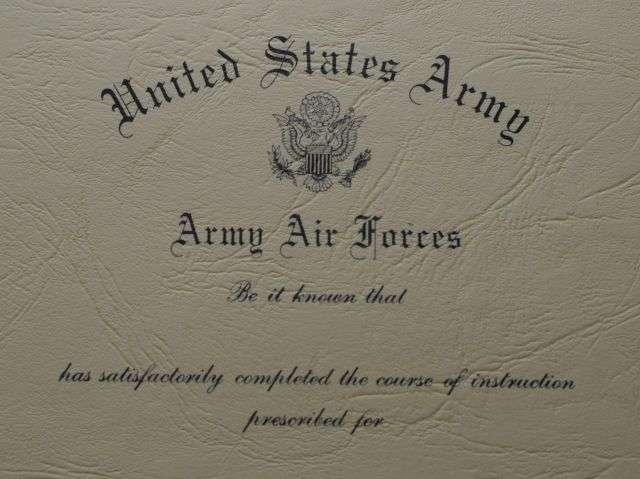 58) Excellent Original Unissued WW2 US Army Air Force Instruction Course Diploma — image 5