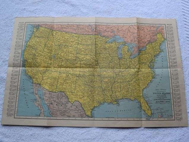 59) Excellent Original WW2 US Printed Servicemen's Map of The United States & Insignia of Armed Forces — image 4