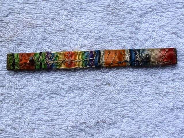 60) Original Well Worn/Used WW1/WW2 Full Size Medal Ribbon Bar — image 2