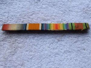 60) Original Well Worn/Used WW1/WW2 Full Size Medal Ribbon Bar
